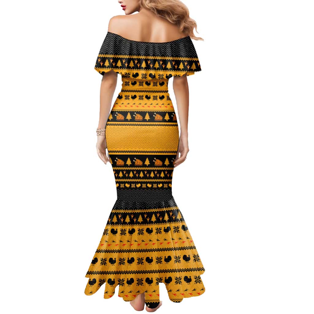 Americans Turkey Hunting Thanksgiving Christmas Mermaid Dress Xmas Holiday Patterns - Wonder Print Shop