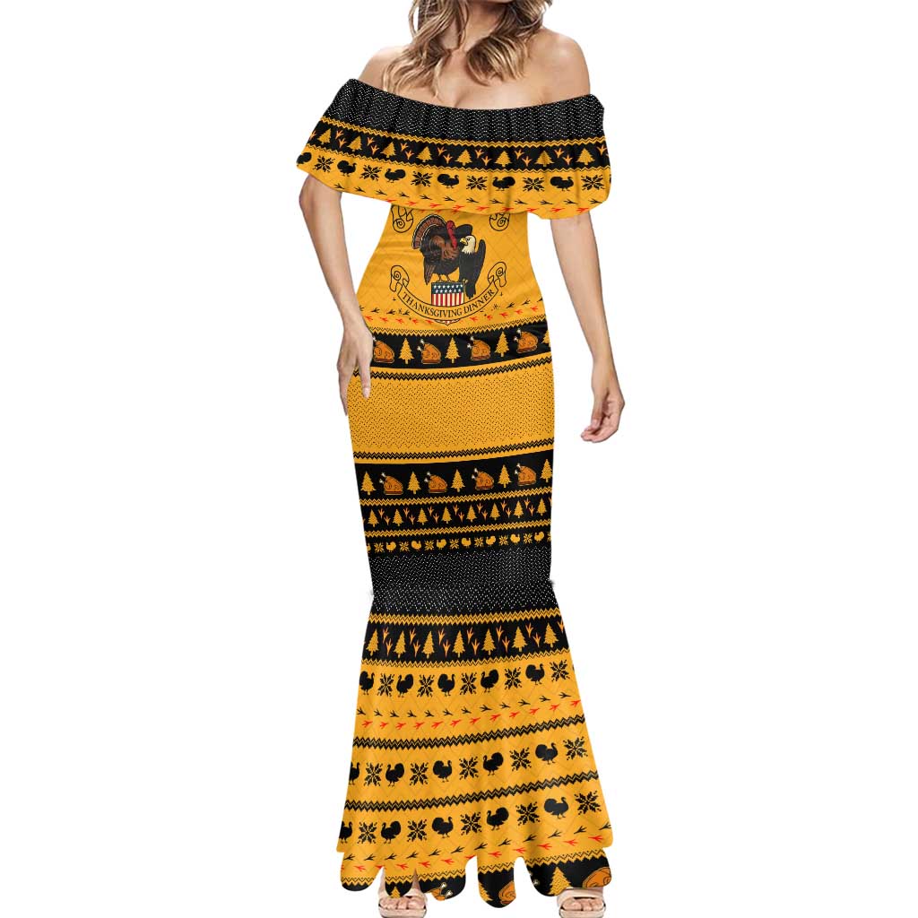 Americans Turkey Hunting Thanksgiving Christmas Mermaid Dress Xmas Holiday Patterns - Wonder Print Shop