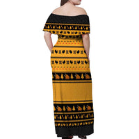 Americans Turkey Hunting Thanksgiving Christmas Off Shoulder Maxi Dress Xmas Holiday Patterns - Wonder Print Shop