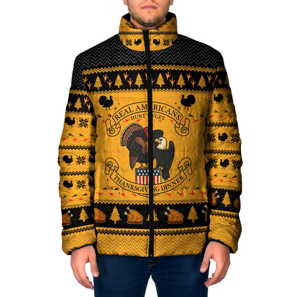 Americans Turkey Hunting Thanksgiving Christmas Padded Jacket Xmas Holiday Patterns - Wonder Print Shop