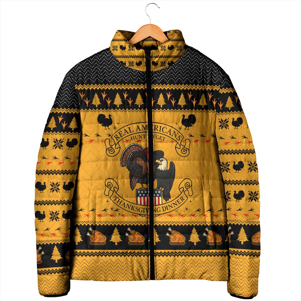 Americans Turkey Hunting Thanksgiving Christmas Padded Jacket Xmas Holiday Patterns - Wonder Print Shop