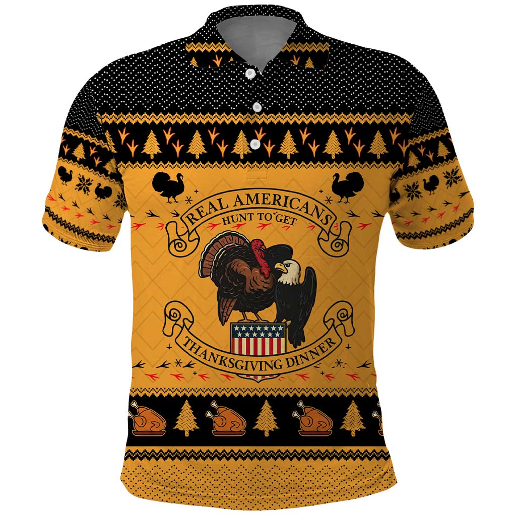 Americans Turkey Hunting Thanksgiving Christmas Polo Shirt Xmas Holiday Patterns - Wonder Print Shop