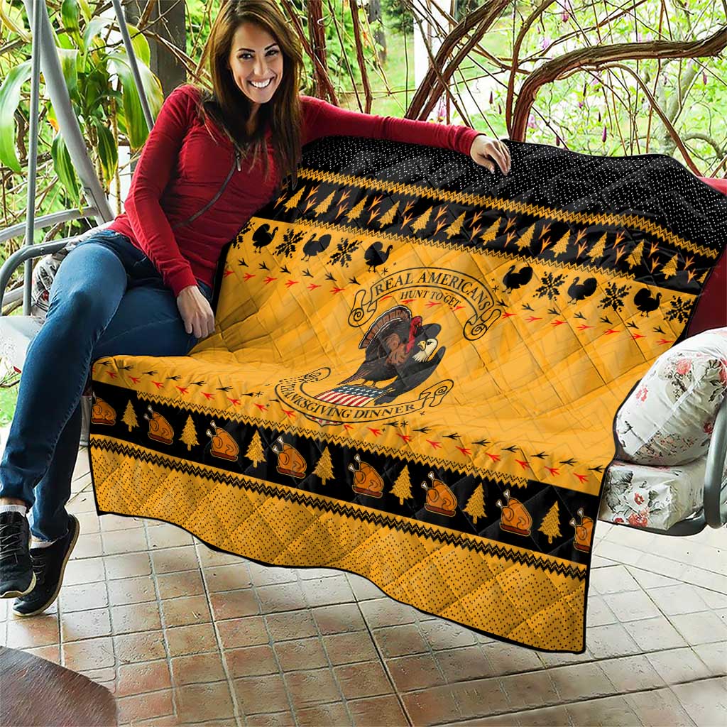 Americans Turkey Hunting Thanksgiving Christmas Quilt Xmas Holiday Patterns - Wonder Print Shop