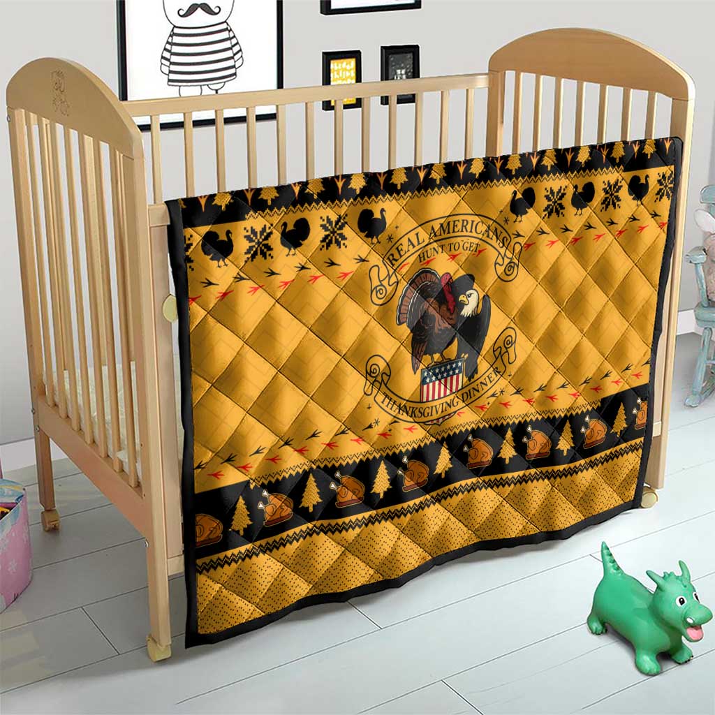 Americans Turkey Hunting Thanksgiving Christmas Quilt Xmas Holiday Patterns - Wonder Print Shop