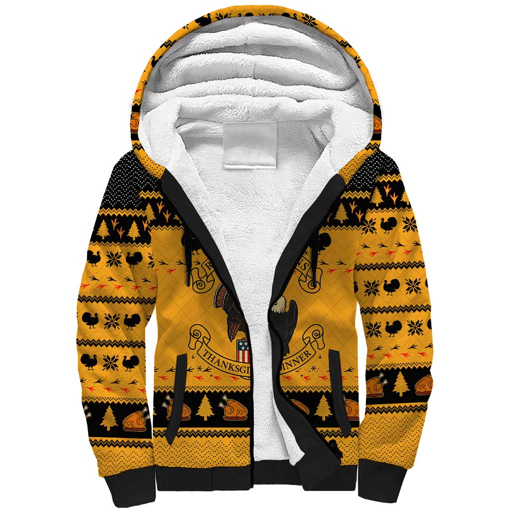 Americans Turkey Hunting Thanksgiving Christmas Sherpa Hoodie Xmas Holiday Patterns - Wonder Print Shop