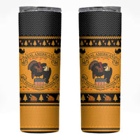 Americans Turkey Hunting Thanksgiving Christmas Skinny Tumbler Xmas Holiday Patterns - Wonder Print Shop