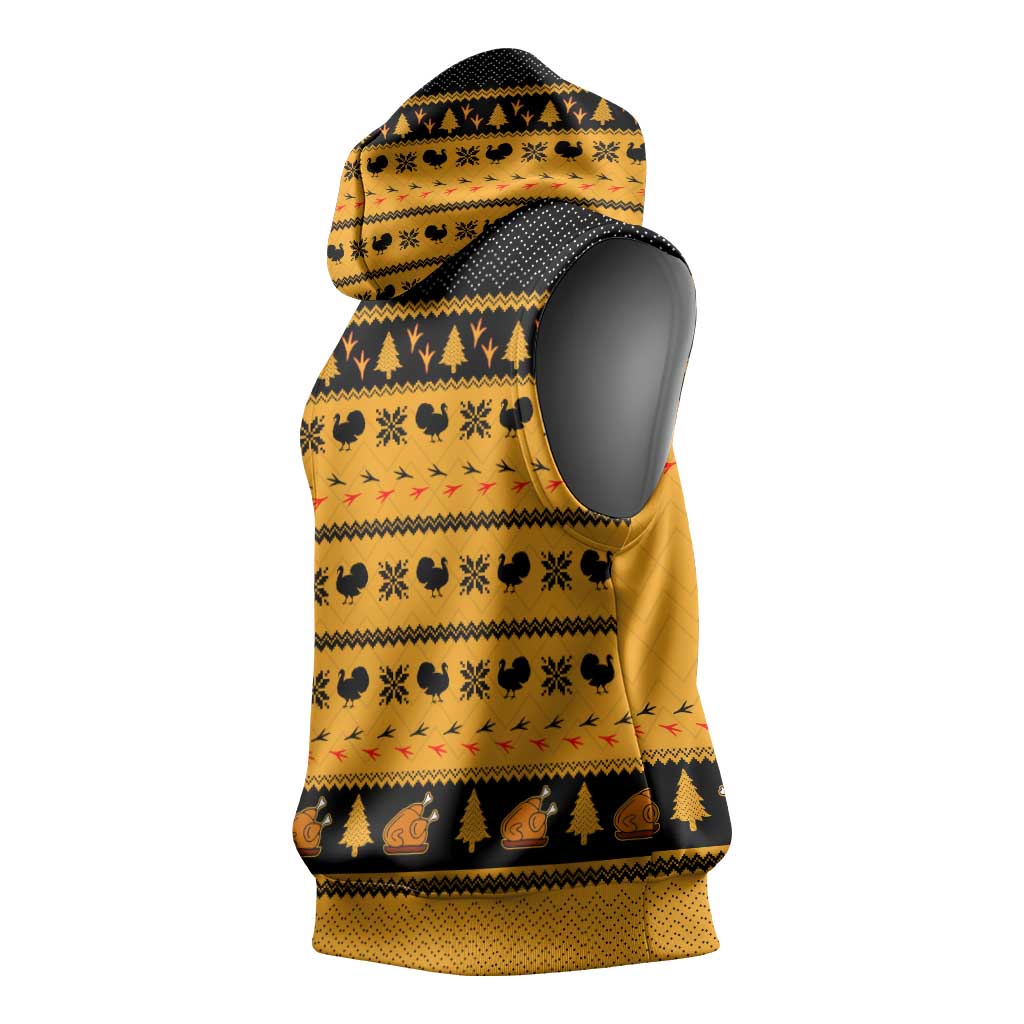 Americans Turkey Hunting Thanksgiving Christmas Sleeveless Hoodie Xmas Holiday Patterns - Wonder Print Shop