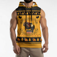 Americans Turkey Hunting Thanksgiving Christmas Sleeveless Hoodie Xmas Holiday Patterns - Wonder Print Shop