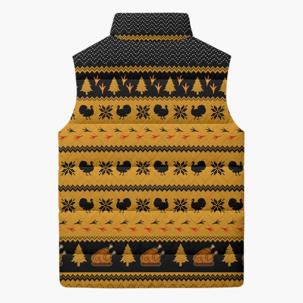 Americans Turkey Hunting Thanksgiving Christmas Sleeveless Puffer Jacket Xmas Holiday Patterns - Wonder Print Shop