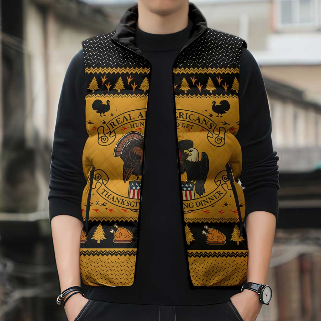 Americans Turkey Hunting Thanksgiving Christmas Sleeveless Puffer Jacket Xmas Holiday Patterns - Wonder Print Shop