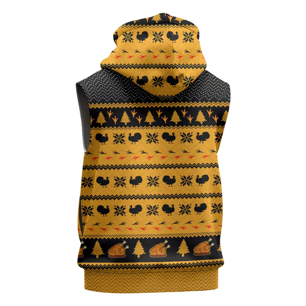 Americans Turkey Hunting Thanksgiving Christmas Sleeveless Zip Hoodie Xmas Holiday Patterns - Wonder Print Shop