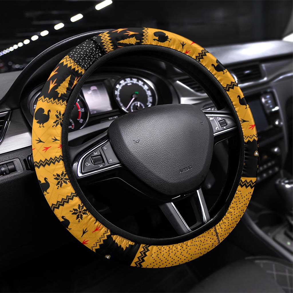 Americans Turkey Hunting Thanksgiving Christmas Steering Wheel Cover Xmas Holiday Patterns - Wonder Print Shop
