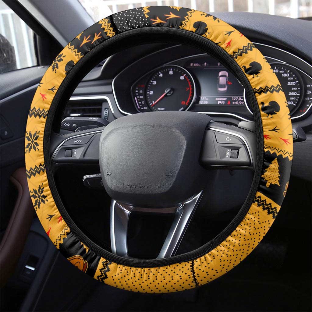 Americans Turkey Hunting Thanksgiving Christmas Steering Wheel Cover Xmas Holiday Patterns - Wonder Print Shop