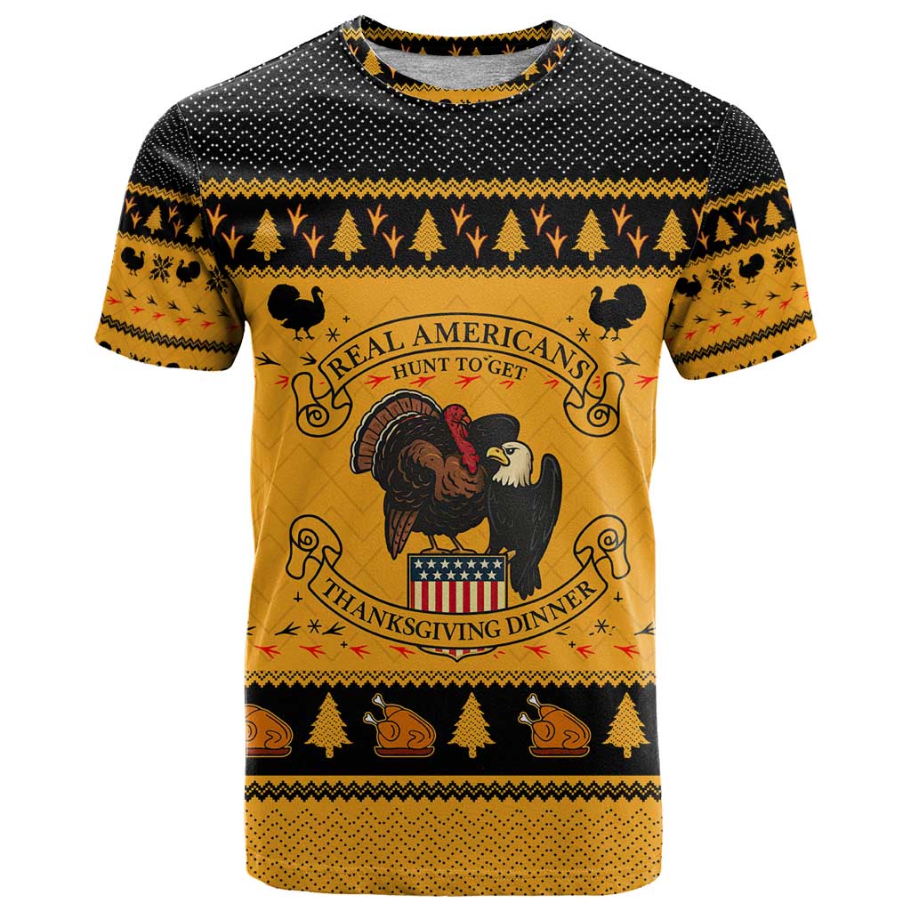 Americans Turkey Hunting Thanksgiving Christmas T Shirt Xmas Holiday Patterns - Wonder Print Shop
