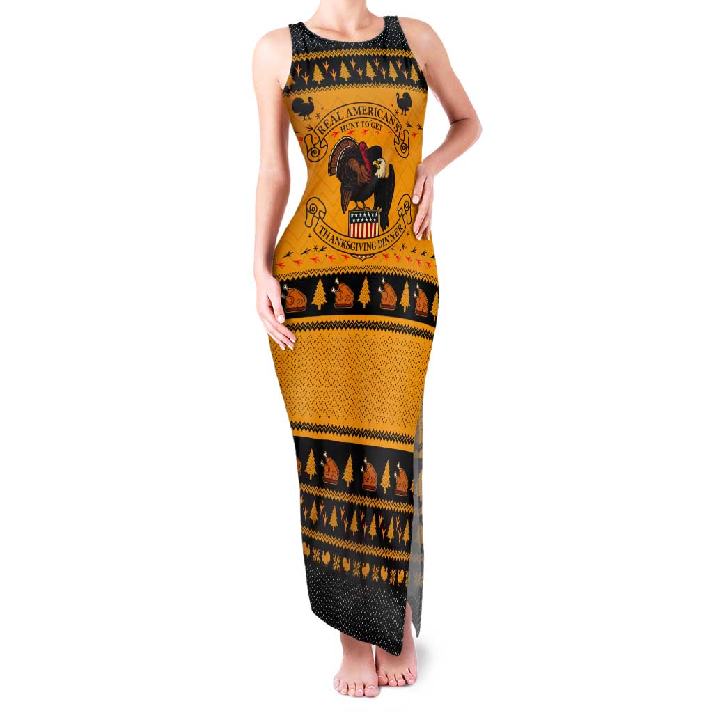 Americans Turkey Hunting Thanksgiving Christmas Tank Maxi Dress Xmas Holiday Patterns - Wonder Print Shop