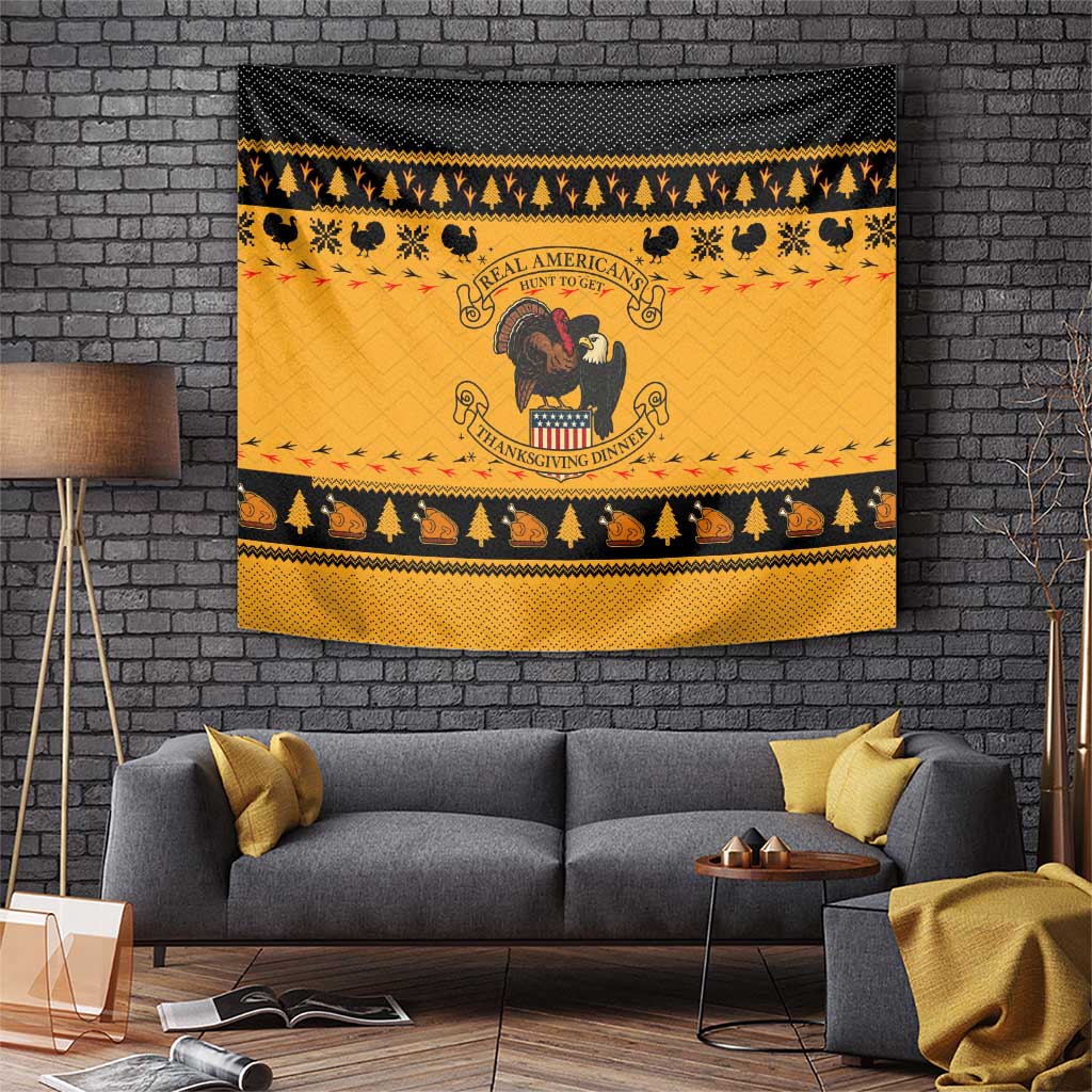 Americans Turkey Hunting Thanksgiving Christmas Tapestry Xmas Holiday Patterns - Wonder Print Shop