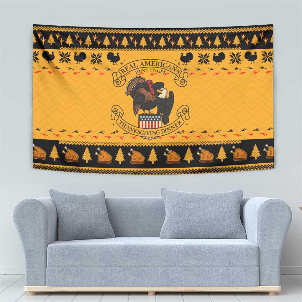 Americans Turkey Hunting Thanksgiving Christmas Tapestry Xmas Holiday Patterns - Wonder Print Shop