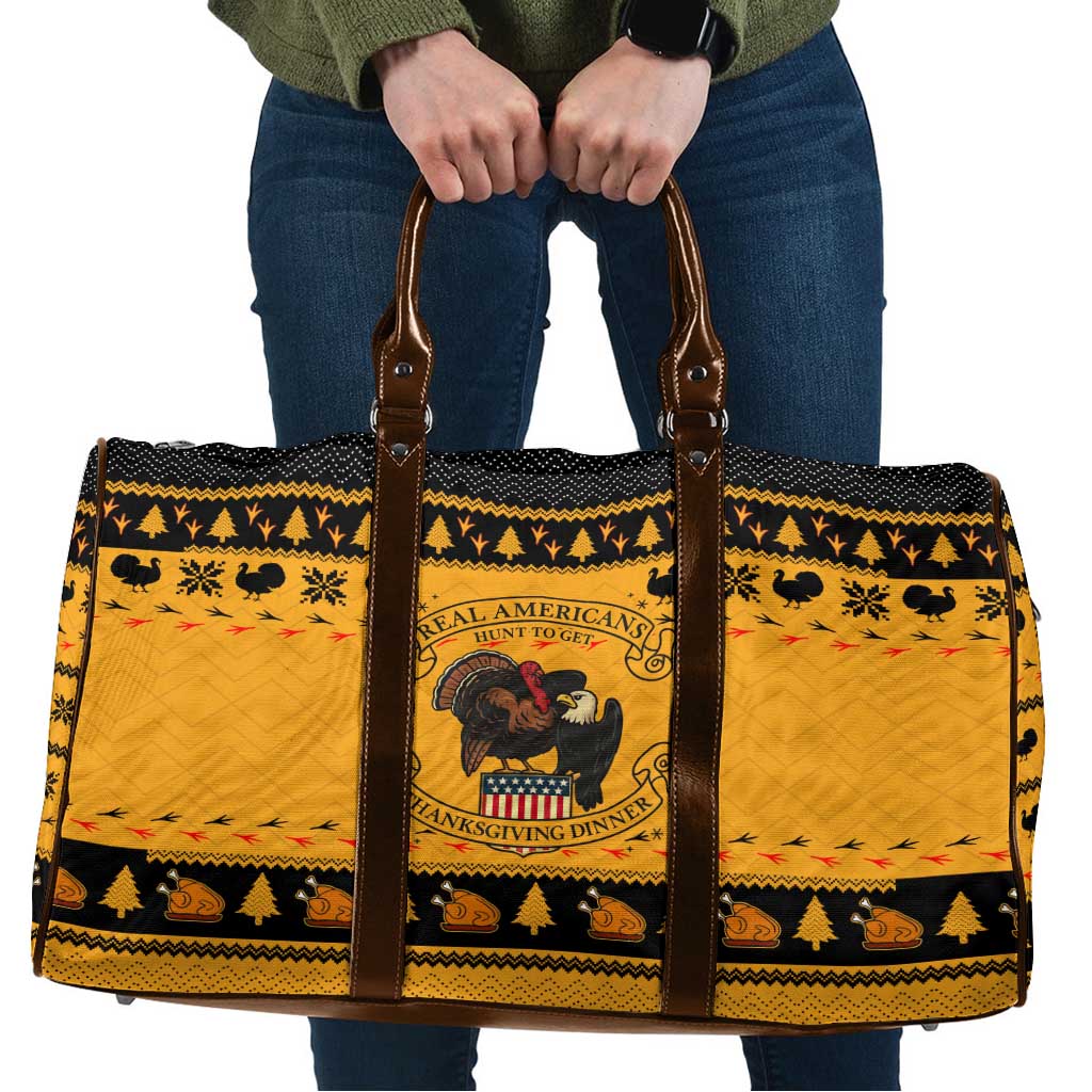 Americans Turkey Hunting Thanksgiving Christmas Travel Bag Xmas Holiday Patterns - Wonder Print Shop
