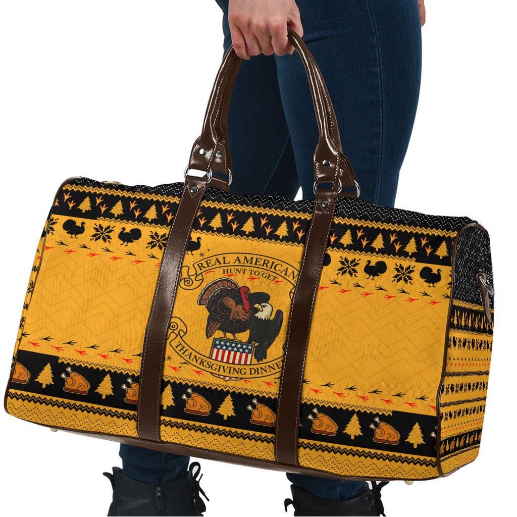 Americans Turkey Hunting Thanksgiving Christmas Travel Bag Xmas Holiday Patterns - Wonder Print Shop