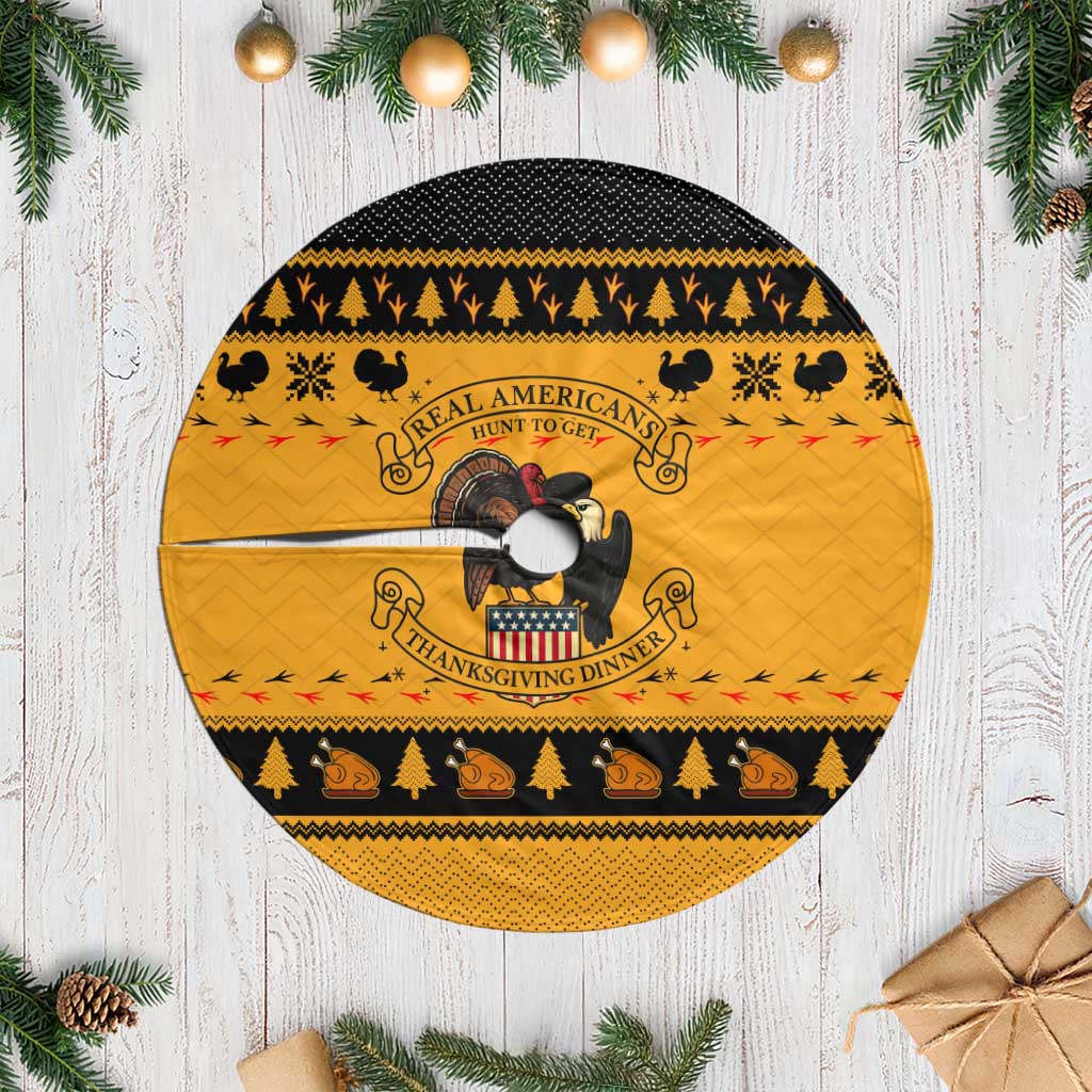 Americans Turkey Hunting Thanksgiving Christmas Tree Skirt Xmas Holiday Patterns - Wonder Print Shop