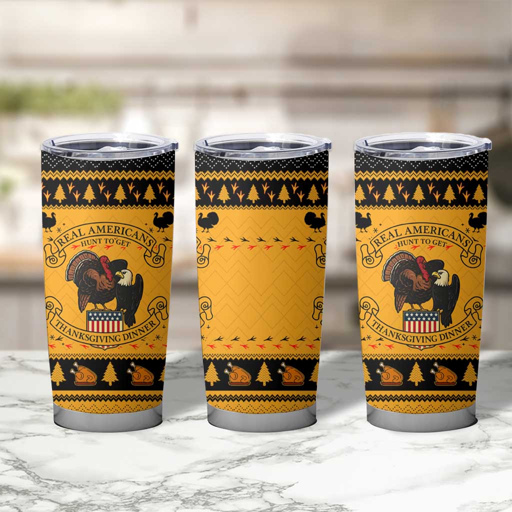 Americans Turkey Hunting Thanksgiving Christmas Tumbler Cup Xmas Holiday Patterns - Wonder Print Shop