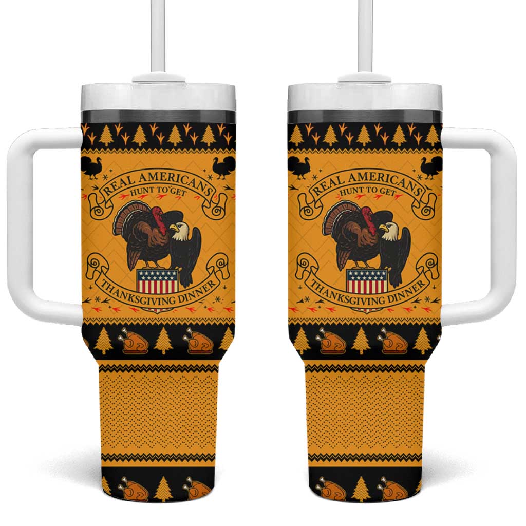 Americans Turkey Hunting Thanksgiving Christmas Tumbler With Handle Xmas Holiday Patterns - Wonder Print Shop