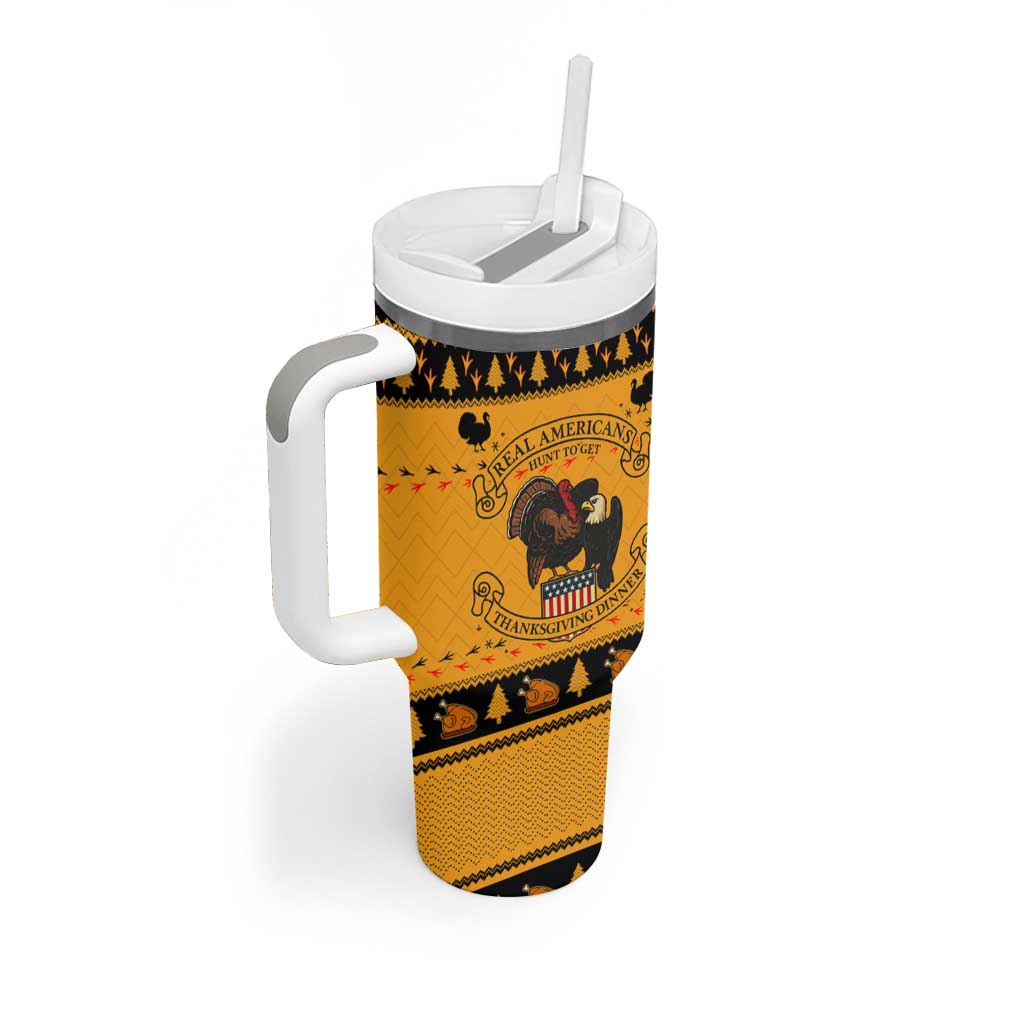 Americans Turkey Hunting Thanksgiving Christmas Tumbler With Handle Xmas Holiday Patterns - Wonder Print Shop
