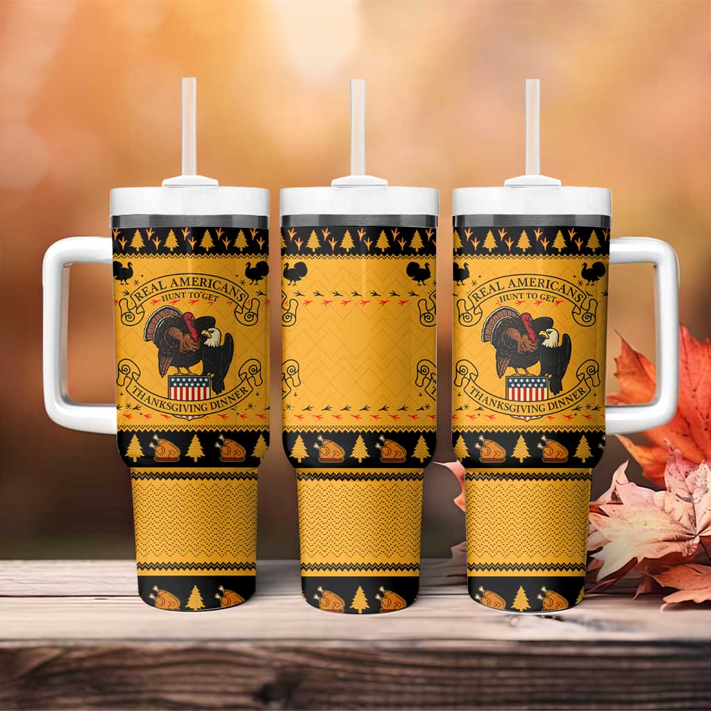 Americans Turkey Hunting Thanksgiving Christmas Tumbler With Handle Xmas Holiday Patterns - Wonder Print Shop
