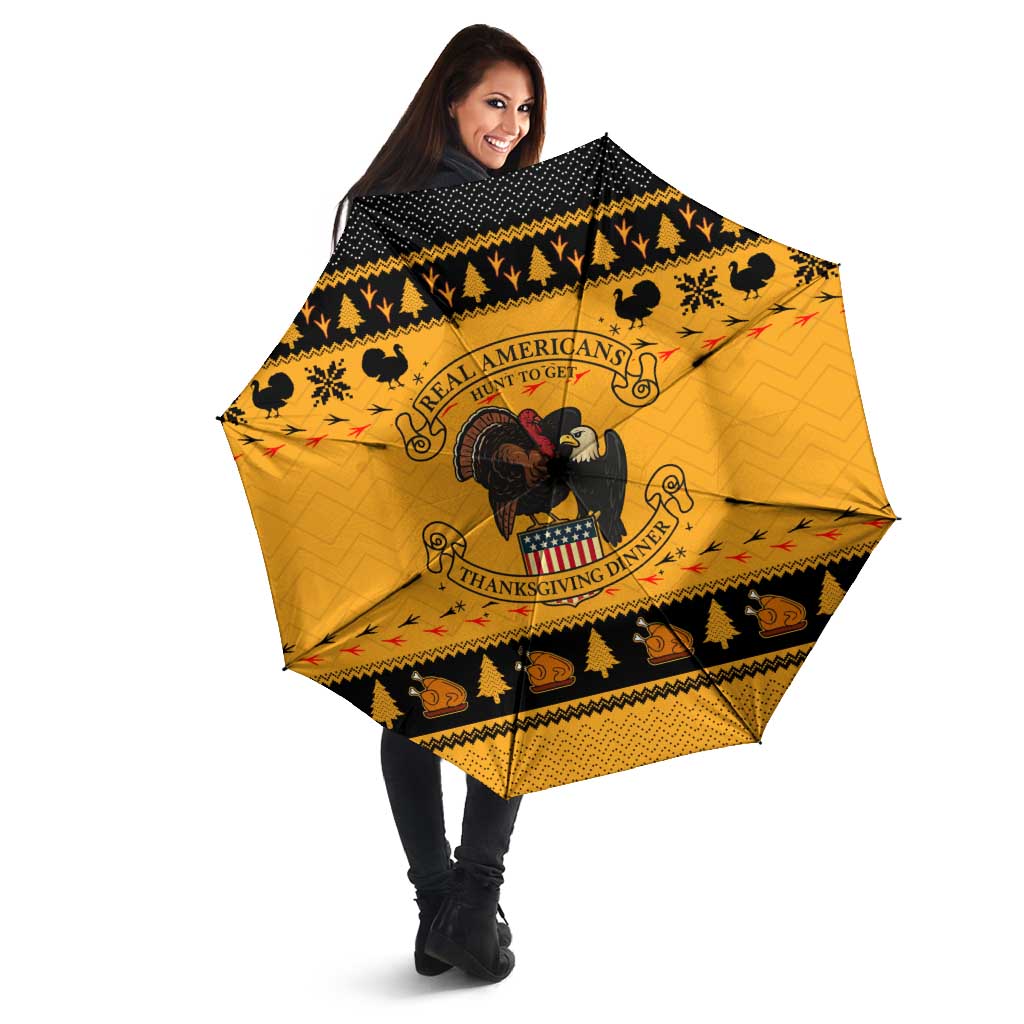 Americans Turkey Hunting Thanksgiving Christmas Umbrella Xmas Holiday Patterns - Wonder Print Shop