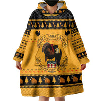 Americans Turkey Hunting Thanksgiving Christmas Wearable Blanket Hoodie Xmas Holiday Patterns - Wonder Print Shop