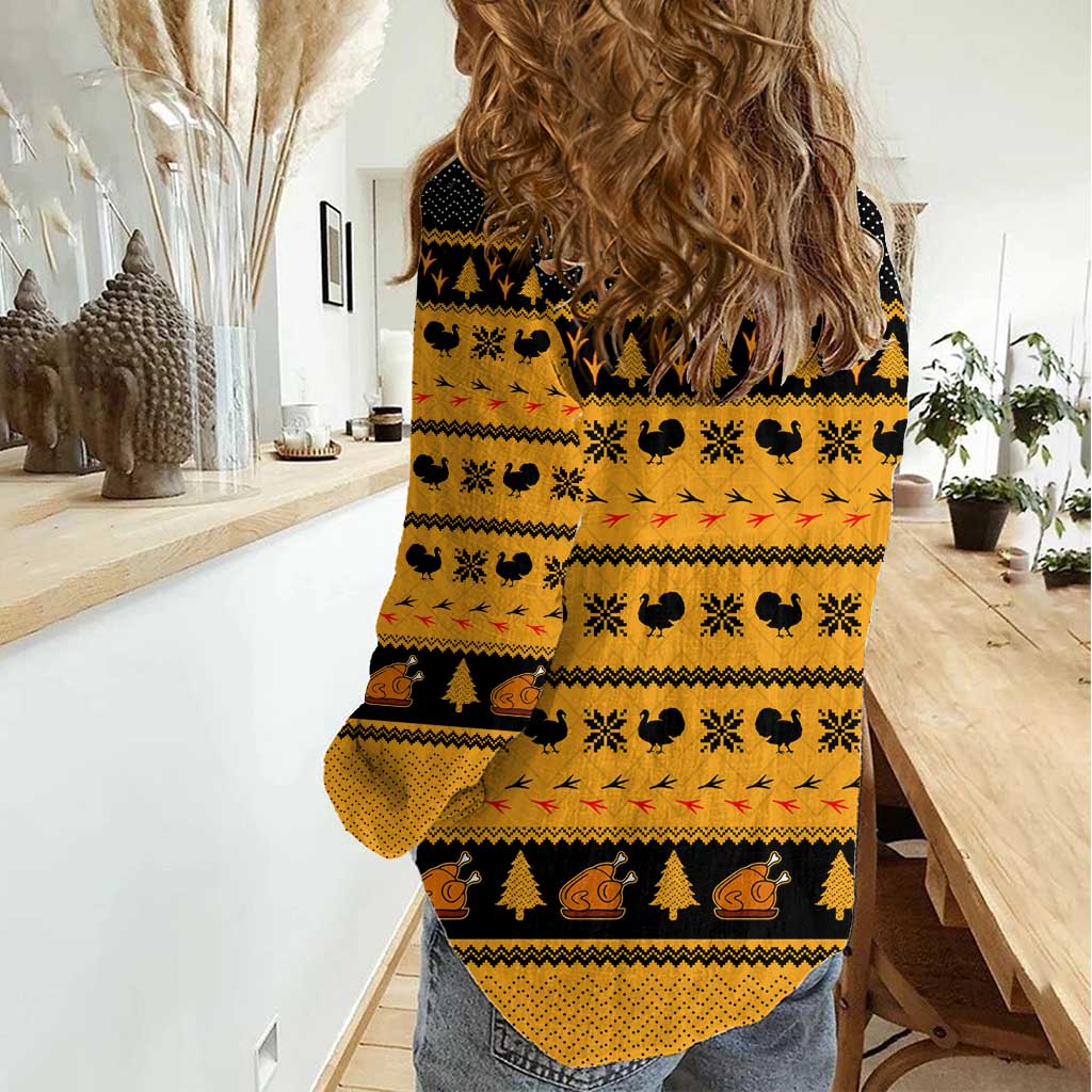 Americans Turkey Hunting Thanksgiving Christmas Women Casual Shirt Xmas Holiday Patterns - Wonder Print Shop