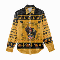 Americans Turkey Hunting Thanksgiving Christmas Women Casual Shirt Xmas Holiday Patterns - Wonder Print Shop