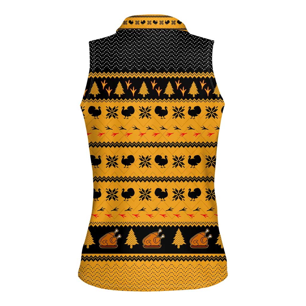 Americans Turkey Hunting Thanksgiving Christmas Women Sleeveless Polo Shirt Xmas Holiday Patterns - Wonder Print Shop