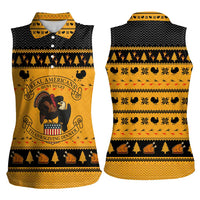 Americans Turkey Hunting Thanksgiving Christmas Women Sleeveless Polo Shirt Xmas Holiday Patterns - Wonder Print Shop