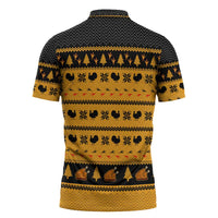 Americans Turkey Hunting Thanksgiving Christmas Zipper Polo Shirt Xmas Holiday Patterns - Wonder Print Shop