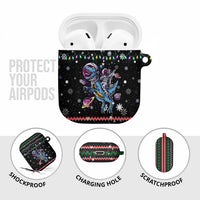 Astronauts Ride A T Rex In Space With The Planet Christmas AirPods Case Xmas Holiday Patterns - Wonder Print Shop