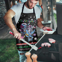 Astronauts Ride A T Rex In Space With The Planet Christmas Apron Xmas Holiday Patterns - Wonder Print Shop