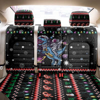 Astronauts Ride A T Rex In Space With The Planet Christmas Back Car Seat Cover Xmas Holiday Patterns - Wonder Print Shop