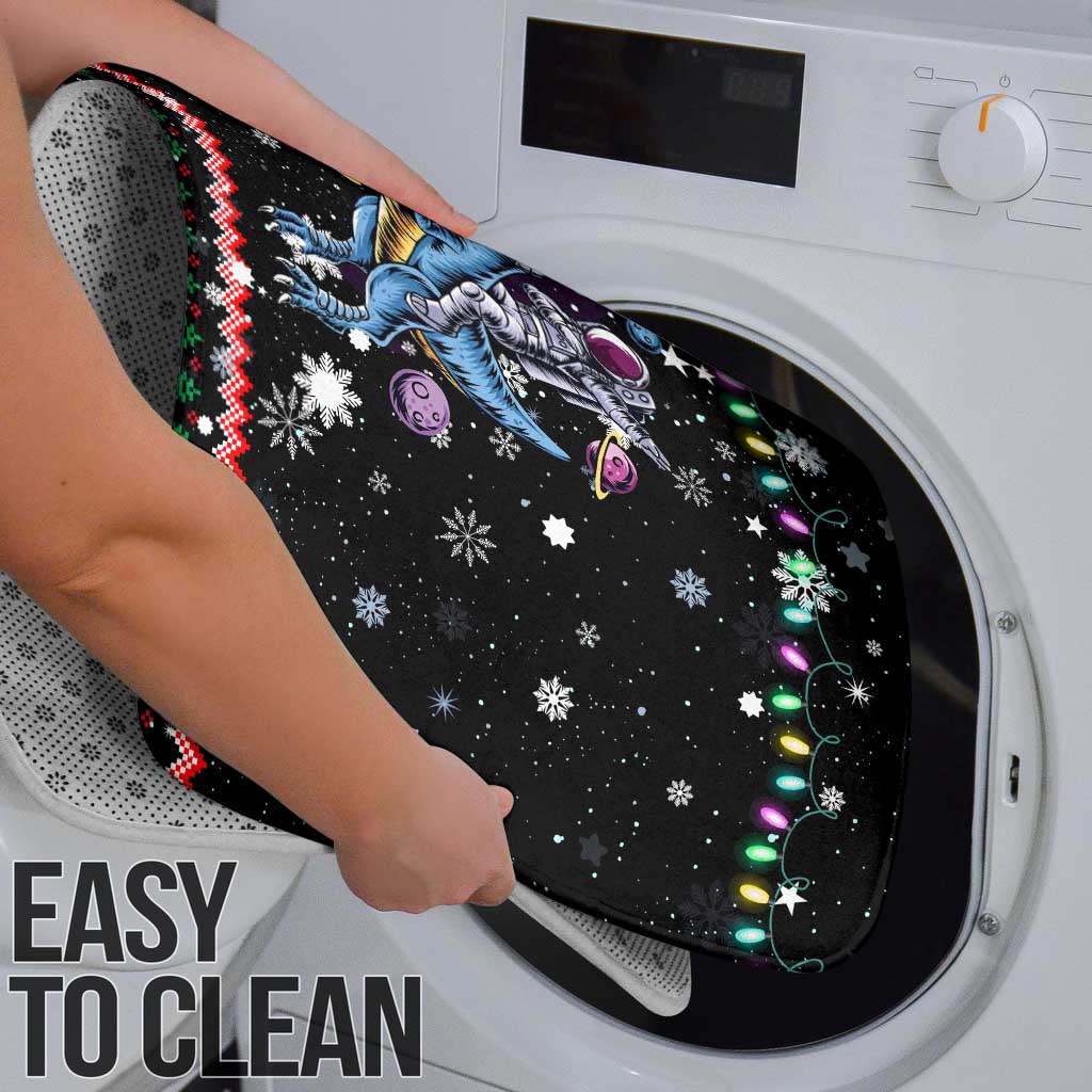 Astronauts Ride A T Rex In Space With The Planet Christmas Bathroom Set Xmas Holiday Patterns - Wonder Print Shop