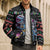 Astronauts Ride A T Rex In Space With The Planet Christmas Bomber Puffer Jacket Xmas Holiday Patterns - Wonder Print Shop