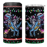 Astronauts Ride A T Rex In Space With The Planet Christmas 4 in 1 Can Cooler Tumbler Xmas Holiday Patterns - Wonder Print Shop