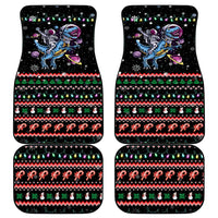 Astronauts Ride A T Rex In Space With The Planet Christmas Car Mats Xmas Holiday Patterns - Wonder Print Shop