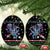 Astronauts Ride A T Rex In Space With The Planet Christmas Ceramic Ornament Xmas Holiday Patterns - Wonder Print Shop