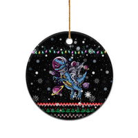 Astronauts Ride A T Rex In Space With The Planet Christmas Ceramic Ornament Xmas Holiday Patterns - Wonder Print Shop