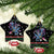 Astronauts Ride A T Rex In Space With The Planet Christmas Ceramic Ornament Xmas Holiday Patterns - Wonder Print Shop