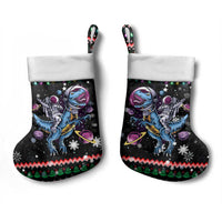 Astronauts Ride A T Rex In Space With The Planet Christmas Stocking Xmas Holiday Patterns - Wonder Print Shop