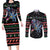 Astronauts Ride A T Rex In Space With The Planet Christmas Couples Matching Long Sleeve Bodycon Dress and Long Sleeve Button Shirt Xmas Holiday Patterns - Wonder Print Shop