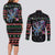 Astronauts Ride A T Rex In Space With The Planet Christmas Couples Matching Long Sleeve Bodycon Dress and Long Sleeve Button Shirt Xmas Holiday Patterns - Wonder Print Shop