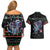 Astronauts Ride A T Rex In Space With The Planet Christmas Couples Matching Off Shoulder Short Dress and Hawaiian Shirt Xmas Holiday Patterns - Wonder Print Shop
