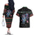 Astronauts Ride A T Rex In Space With The Planet Christmas Couples Matching Off The Shoulder Long Sleeve Dress and Hawaiian Shirt Xmas Holiday Patterns - Wonder Print Shop